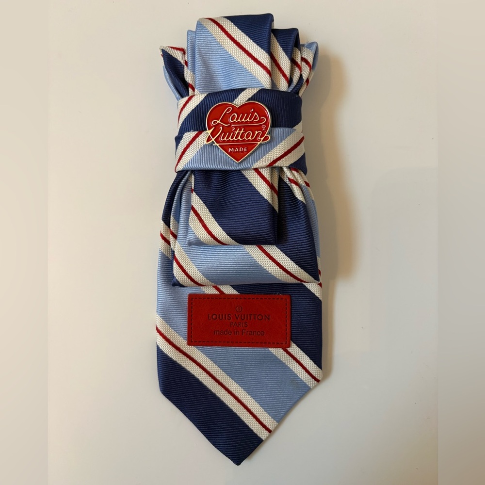 Classic Blue and Red Striped Tie